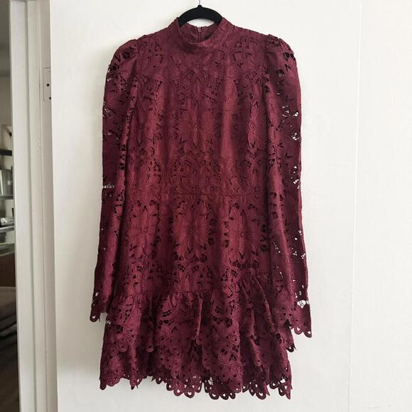 Yumi Kim Burgundy Lace Dress size Medium NWT - Picture 2 of 6